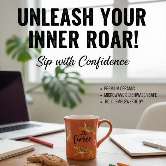 Be Fierce: The Cheetah Print Mug for Your Daily Motivation - Picture 4 of 4